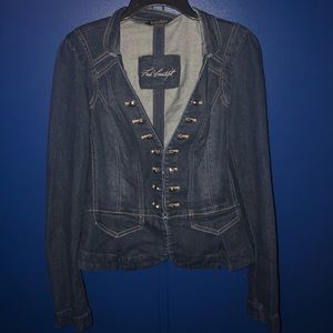 Military inspired denim jacket